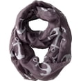 thumbnail image 4 of Peach Couture All season Infinity Loop Scarves Border Anchor Print, 4 of 5