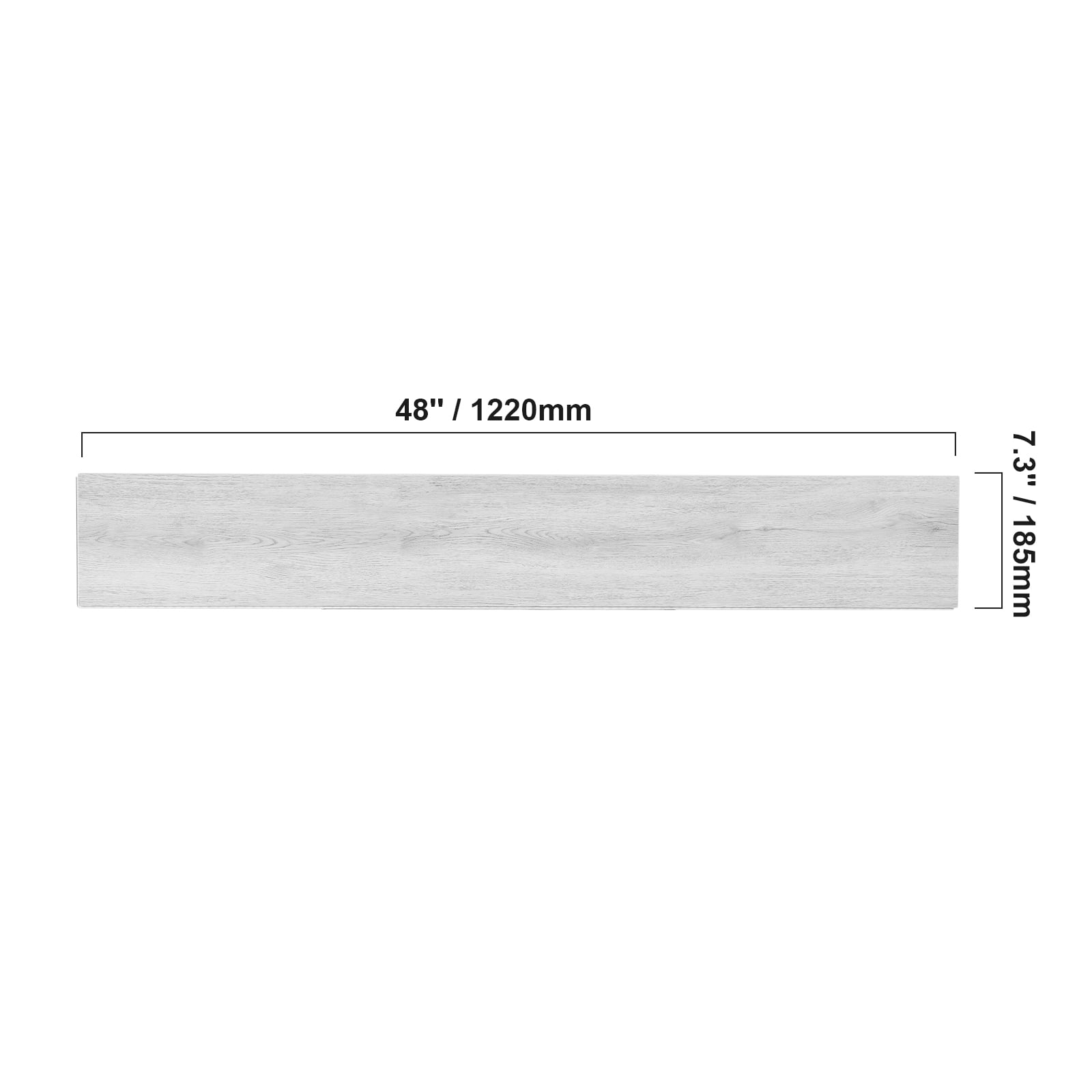 KFFKFF Snap-On Vinyl Flooring Tiles, 48 x 7.3 in, 10-Pack, 5.5mm, Light Gray Wood Finish, Ideal for Kitchens, Dining Areas, Bedrooms & Bathrooms, Simplifies Home Improvement