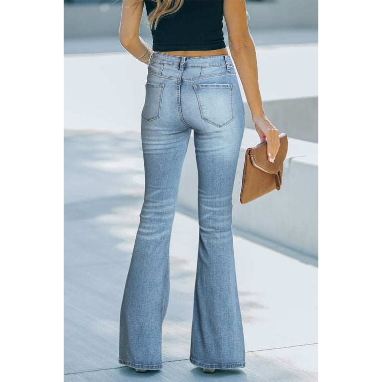 MECALA Womens High Rise Skinny Jeans High Waist Denim Pants Jeggings,Light  Blue,2XL