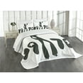 thumbnail image 3 of Ambesonne Black and White Quilted Bedspread Set 3 Pcs, 70s Woman Retro, Queen Size, Black and White, 3 of 5