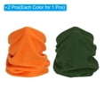 thumbnail image 3 of Uxcell Winter Neck Warmer, 2 Pack Drawstring Warm Face Scarf Windproof Neck Gaiter, Army Green, Orange, 3 of 7
