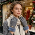 thumbnail image 2 of IDALL Winter Warm Touchscreen Gloves Women's Fleece Lining Texting Gloves Fuzzy Soft Winter Gloves for Skiing Gray One Size, 2 of 6