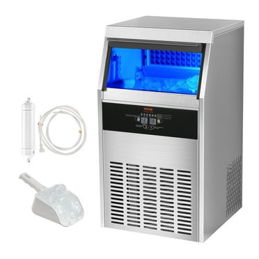VEVOR 110lb/24H Ice Maker - Makes 60 Cubes in 15 Min (33lb Storage)