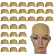 30 Pcs Stocking Caps for Wigs, Stretchy Nylon Wig Caps Beige Wig Caps For Women