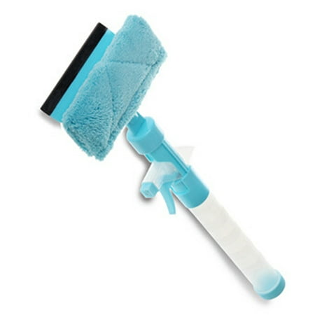 

Double-Sided Window Glass Cleaner Cleaning Brush Portable Scraper Scrubber with Non-Slip Handle