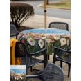 thumbnail image 6 of Square Outdoor Tablecloth with Umbrella Hole Oil Painted Wildflowers Outside Table Cloth Waterproof Patio Table Cover Sky Blue Coastal Floral Zipper Tablecloths for Picnic Party Camping 54x54 Inch, 6 of 8