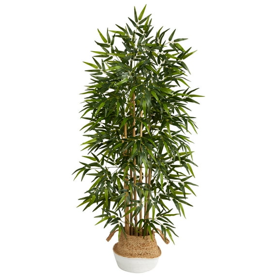 Nearly Natural 64in. Bamboo Artificial Tree with Natural Bamboo Trunks