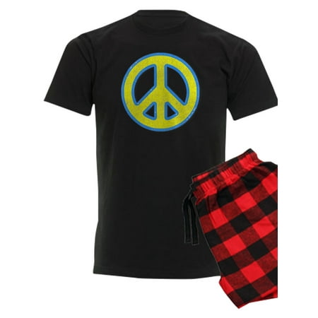 

CafePress - Ukraine Flag Ukrainian Pride Peace Symbol Pajamas - Men s Dark Pajamas