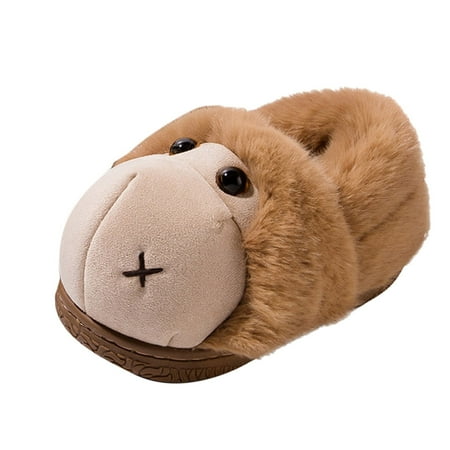 

nsendm Toddler Slipper Girl Fashion Cute Autumn And Winter Boys And Girls Slippers Flat Bottom Children Slippers Shoes Brown 12 Months