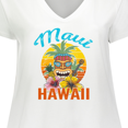 thumbnail image 4 of Inktastic Maui Hawaii Vacation Tiki Women's Plus Size V-Neck T-Shirt, 4 of 5