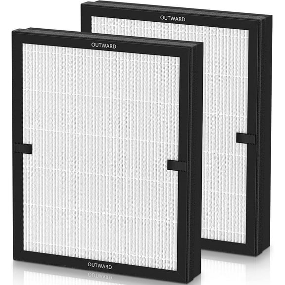 E-200 filter Replacement Compatible with LUNINO E-200 Air purifier for Home Large Room up to 1740sq.ft, 3-Stage Filtration H13 HEPA Air filter for Dust, Smoke, Dander, Pollen, 2 Pack