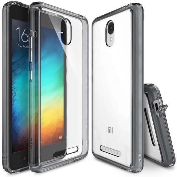 Ringke Fusion Case Compatible with Xiaomi Redmi Note 2, Transparent PC Back TPU Bumper Drop Protection Phone Cover - Smoke Black