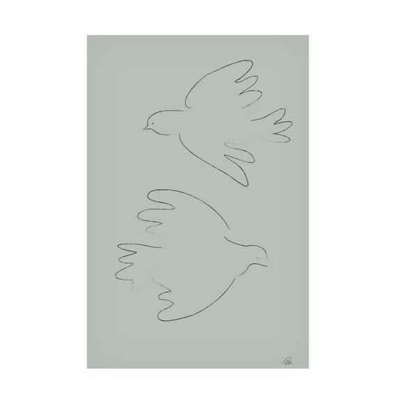 Trademark Fine Art Pictufy Studio II DOVES Green Canvas Wall Art