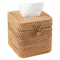 thumbnail image 1 of Cubierta Cuadrada para Caja de Pañuelos de Ratán, Soporte para Pañuelos Faciales de Mimbre Tejido A Mano con Tapa Abatible, para Baño, Oficina y Hogar, 1 of 5