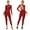 Burgundy, variant on iiniim Women's Long Sleeve Rhinestone Figure Ice Skating Bodysuit One Piece Leotard Full Body Jumpsuit Size S-XXL Royal Blue S
