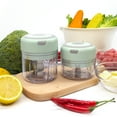 thumbnail image 5 of Electric Mini Food Processor Wireless Garlic Chopper Meat Vegetable Cutter Portable Cordless Mincer Food Slicer and Powerful Chopper for Chili Vegetable Nuts by KAUKKO（100ml+250ml Green）, 5 of 5