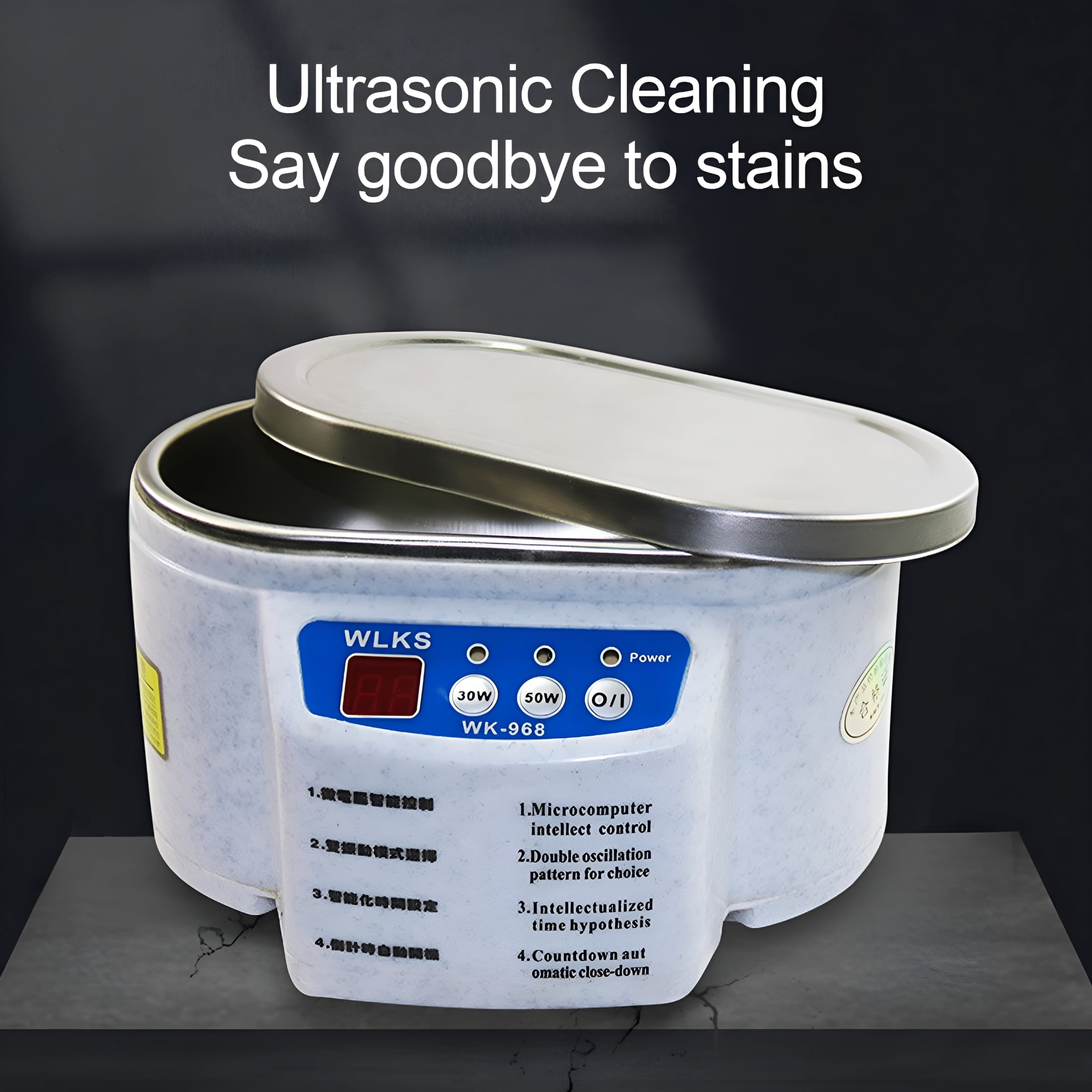 HIBIBUD Ultrasonic Cleaner Low Noise 30/50W Timing ABS Sonicator Jewelry Glasses Circuit Board Cleaning Machine for Daily Use
