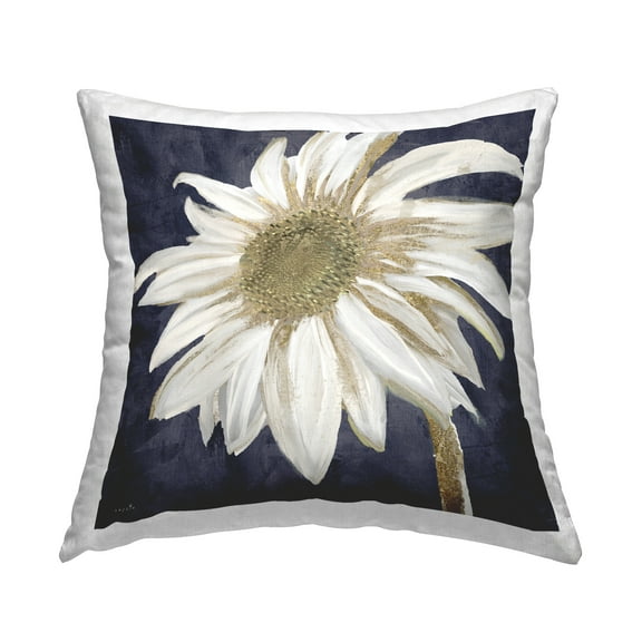 Stupell Industries Blooming White Daisy Flower Abstract Glam Detail Design by Sophie 6 Throw Pillow