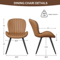 thumbnail image 4 of MOONMISS Dining Chairs Set of 2, Upholstered Kitchen Chairs with Backrest and Metal Legs,Brown, 4 of 6