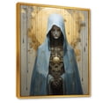 thumbnail image 2 of Designart "Minimalist Portrait Of A Woman In Folk Belief" Folk Religion Floater Framed Canvas Wall Art, 2 of 5