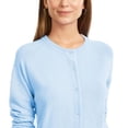 thumbnail image 2 of Karen Scott Women's Petite Luxsoft Button Cardigan Blue Size Petite Small, 2 of 3
