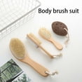 thumbnail image 4 of Matsuzay Juego de baño de 4 Uds., cepillo de doble cara, traje de piedra pómez, guantes de madera, herramientas de hidratantes, caja de Juegos de accesorios de baño Matsuzay HA074796-00, 4 of 6