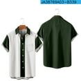 thumbnail image 4 of WXLWZYWL SummerPlus Size Shirts for Men Clearance Short Sleeve Button Up Casual Stylish Cuban Guayabera Shirt with Pocket Color Block Dressy Shirts, 4 of 6