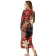 thumbnail image 2 of DISNIMO Cat Leaf Print Women's Nightgowns Long Sleeve Sleepwear Full Length Nightshirts Long V Neck Sleep Shirts House Dress Button Front Night Gowns, S, 2 of 8