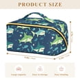 thumbnail image 4 of FORMRS Makeup Bag Travel Cosmetic Organizer for Women Fold Flat Zipper Pouch with Handle, Sharks Pattern, 4 of 8