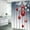 Red Gray, variant on Christmas Shower Curtain Red Gray Xmas Ball Silver Pine Tree Branch Dreamy Winter Holiday Fabric Bathroom Decor Curtain with Hooks