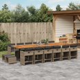 thumbnail image 1 of vidaXL 17 Piece Garden Dining Set with Cushions Grey Poly Rattan, 1 of 5