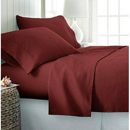 Empire Home Flat Sheet Persian Collection 1800 Wrinkle Free New (Burgundy, King)