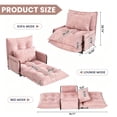 thumbnail image 2 of Centilab Single Folding Sofa Bed Chair with Pillows, 5 Position Adjustable Sleeper Chair Convertible Lounge Sofa with Armrest Floor Seating for Living Room Bedroom, Pink, 2 of 8
