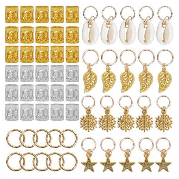 3x80 Piezas De Cuentas Para Trenzado De Cabello, Joyería Para El Cabello, Aros De Metal Para Trenzas De Mujer