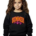 thumbnail image 3 of Summer Vibes Sweatshirt for Women, Teens, & Girls Girly Orange and Pink Summer Pullover Black Sweatshirt Youth Large, 3 of 5