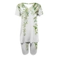 thumbnail image 4 of GERsome Womens 2 Piece Loungewear Sets Floral Print V Neck Pullover Tops and Biker Shorts Workout Sport Tracksuit S-3XL, 4 of 4