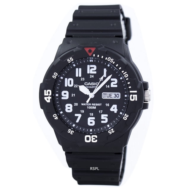 Casio Reloj Analógico de Cuarzo de 100 M con Correa de Resina Negra MRW-200H-1BVDF MRW200H-1BVDF para Hombre