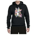 thumbnail image 2 of Wild Bobby, Awesome Dabbing Dab Rainbow Unicorn Fantasy, Streetwear, Unisex Graphic Hoodie Sweatshirt, Black, Small, 2 of 3