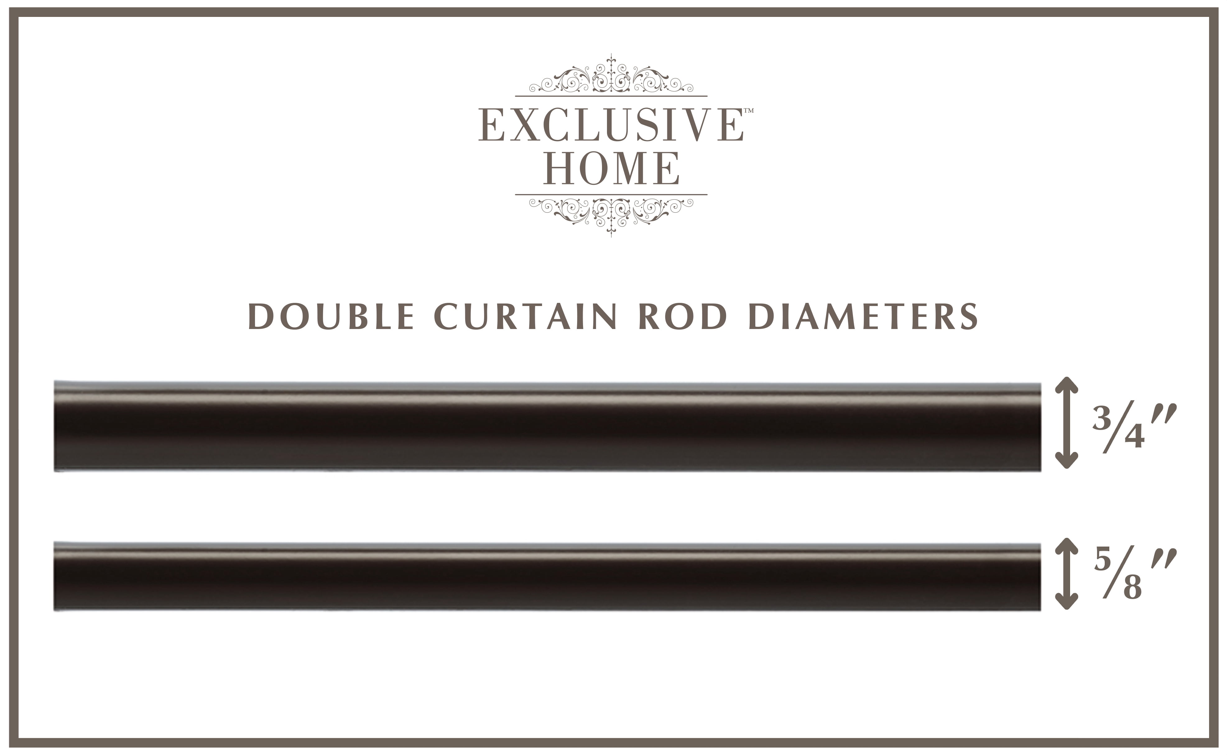 Exclusive Home Crystal Ball Double Curtain Rod and Finial Set, Matte Bronze, 66"-120"