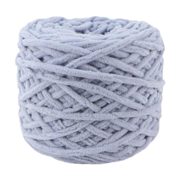 Hilo de poliéster voluminoso, grueso, hecho a mano, lavable y cómodo para gorros y tejidos. Gris