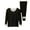 Black, variant on Thermal Underwear Women Ultra-Soft Long Johns Set Base Layer Skiing Winter Warm Top & Bottom Black L