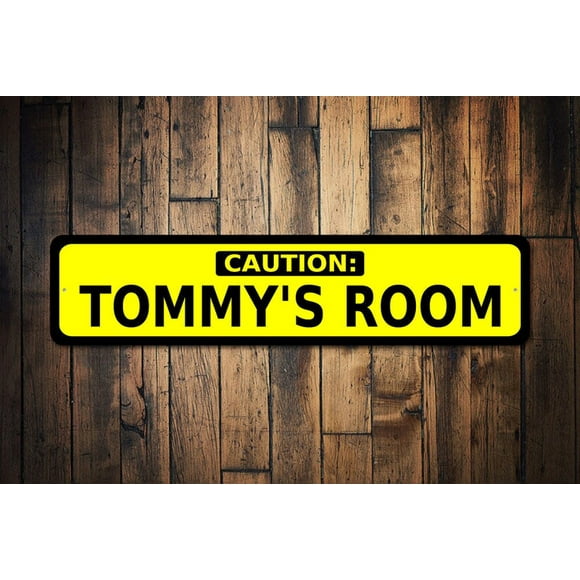 Caution Room Sign Kid Room Sign Child Room Caution Sign Caution Decor Construction Sign Kid Decor Kid Rooms Size: 4 x 16 Inch