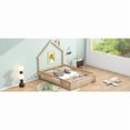 thumbnail image 5 of Wood Full Size House Platform Bed with Guardrail, Natural, 5 of 18