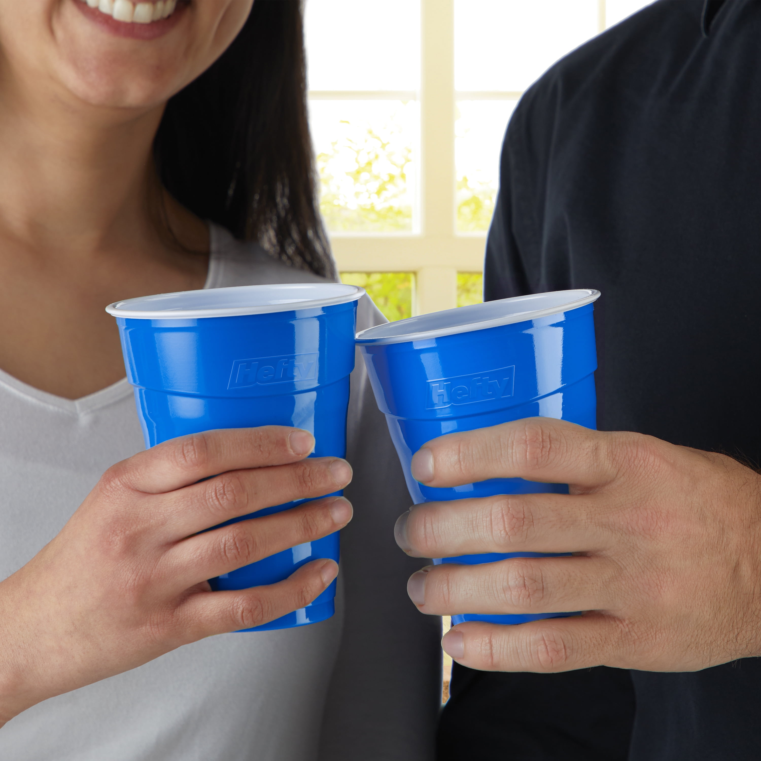 1InTheHome Blue Cups 16 Oz, Disposable Blue Plastic Party Cups (100 pack)