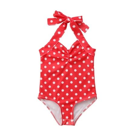EYIIYE Baby Girls One-piece Bikini Polka Dot Straps Swimwear 0-3 Years ...