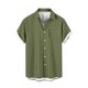 thumbnail image 5 of Blusa y camisa de manga corta con cuello vuelto y botones para hombre, estilo cárdigan vertical de manga corta con cuello vuelto y bolsillo, blusa de poliéster para hombre, 5 of 5