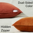 thumbnail image 4 of Topfinel Orange White Decorative Throw Pillow Covers for Sofa,Velvet Cushion Case for Couch Living Room Decor-Square Pillows,Set of 4,16x16 Inch, 4 of 7