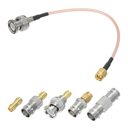 Uxcell RG316 Coaxial Cables SMA Male To BNC Male With Adapter Low Loss RF Coaxial Cable 0.5FT Orange 1Pcs