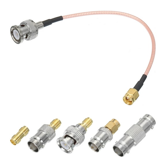 Uxcell RG316 Coaxial Cables SMA Male To BNC Male With Adapter Low Loss RF Coaxial Cable 0.5FT Orange 1Pcs