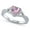 Pink, variant on Cubic Zirconia Heart Iced Out Infinity Ring Sterling Silver Size 7